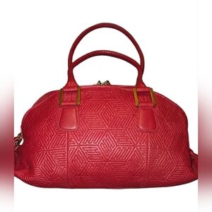 Equation by Emmett McCarthy Holiday Red Lambskin Leather Satchel Large Purse